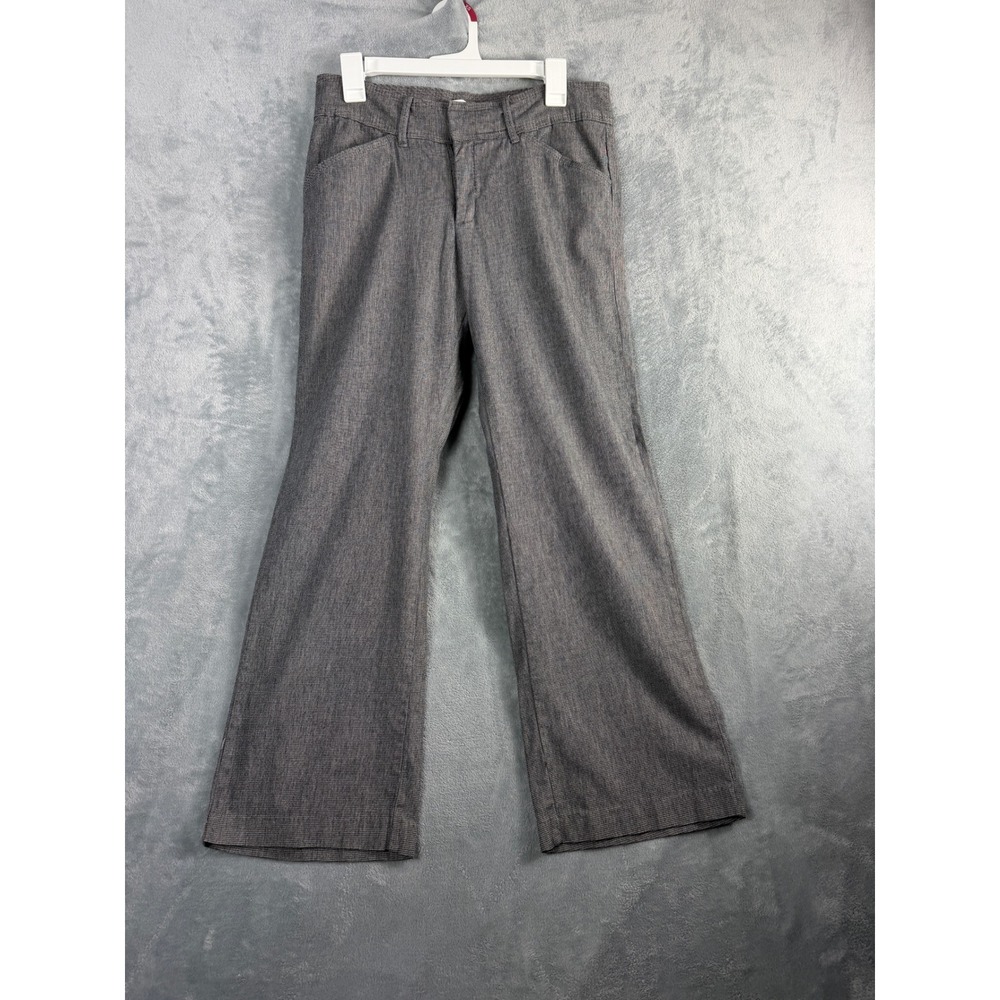 Lee Women 10P Gray Dress Pants Natural Fit Wide Leg Office Siren Cotton Stretch